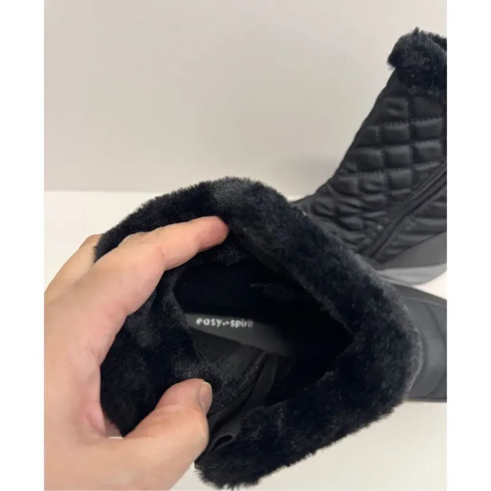 Easy Spirit Winter Boots Size 9.5 Black Removable Footbed Water Repellent‎ NEW